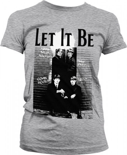 The Beatles Let It Be Girly Tee Damen T-Shirt Heather-Grey