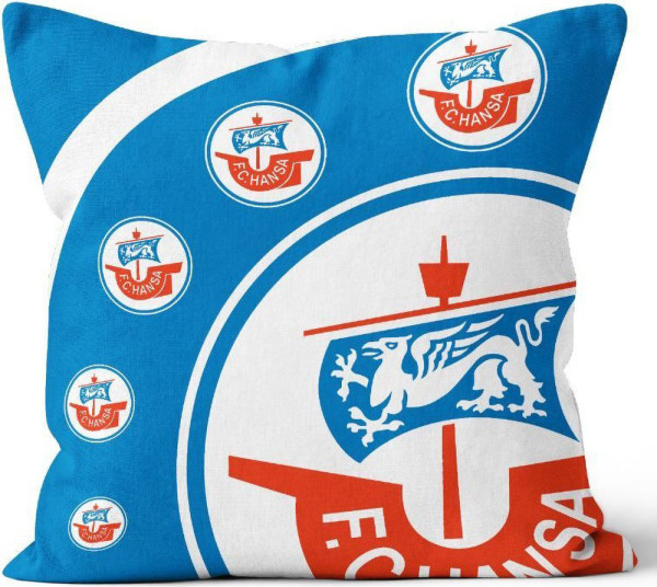 Hansa Rostock Kissen Fußball Blau/Weiß