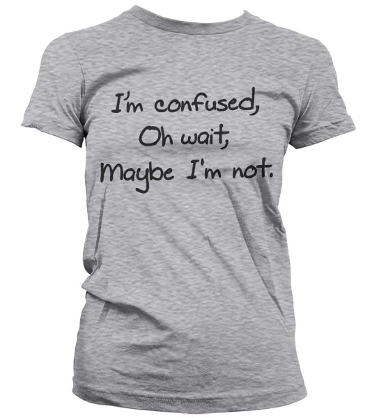 Tokigt Damen I'm Confused Girly T-Shirt SH-5-15741-H51-15