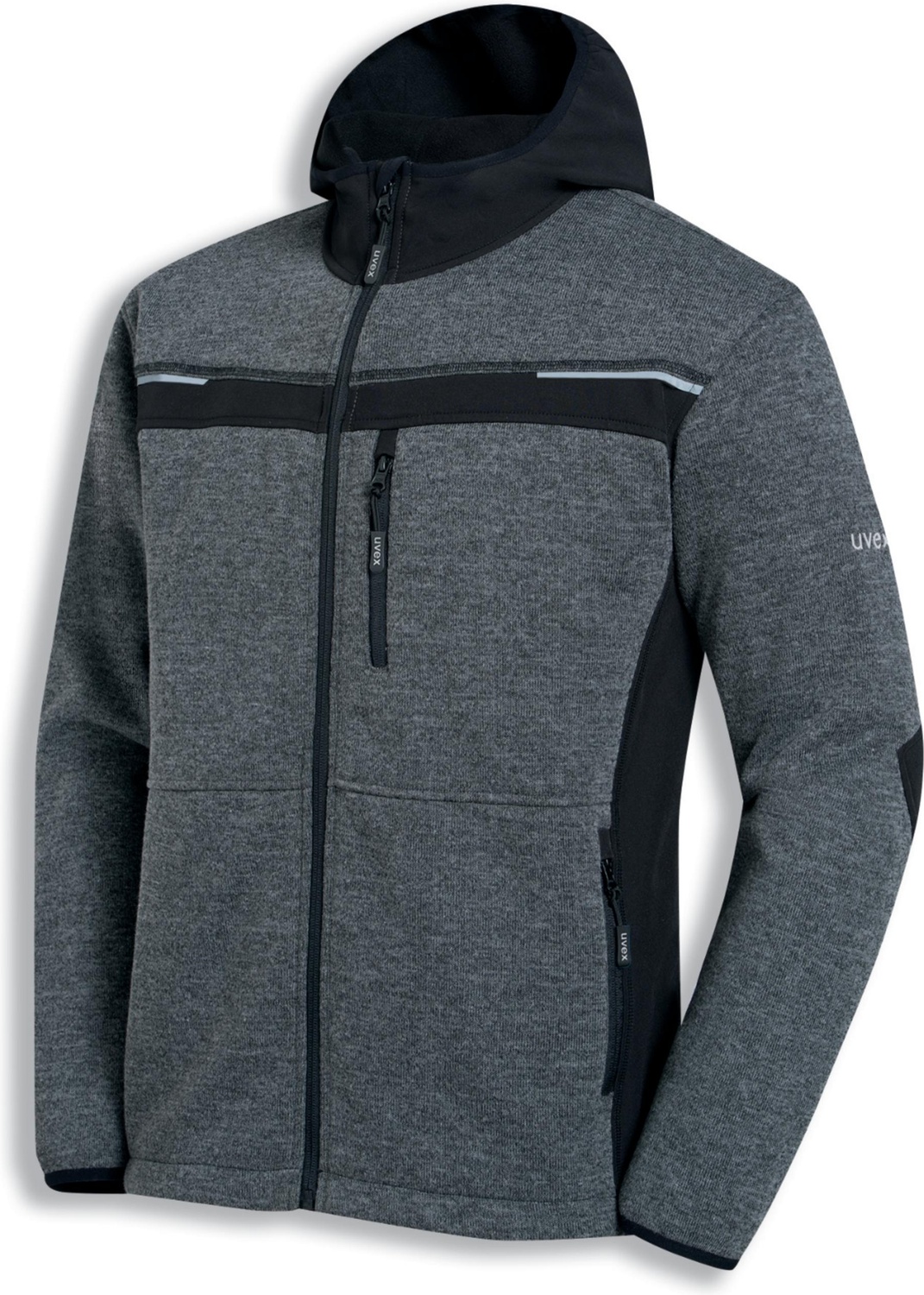 Uvex Softshelljacke Perfect Schwarz, Anthrazit-Melange (89407