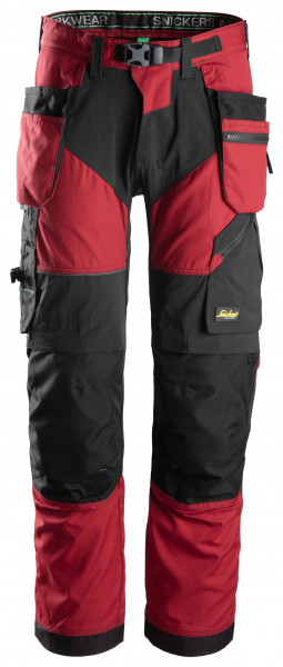Snickers FlexiWork Arbeitshose m. Holstertaschen, EN 14404 Chili-Schwarz