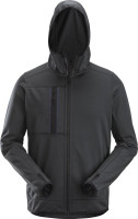 Snickers Fleecejacke AllroundWork, Fleece Kapuzenjacke mit Reißverschluss Stahlgrau