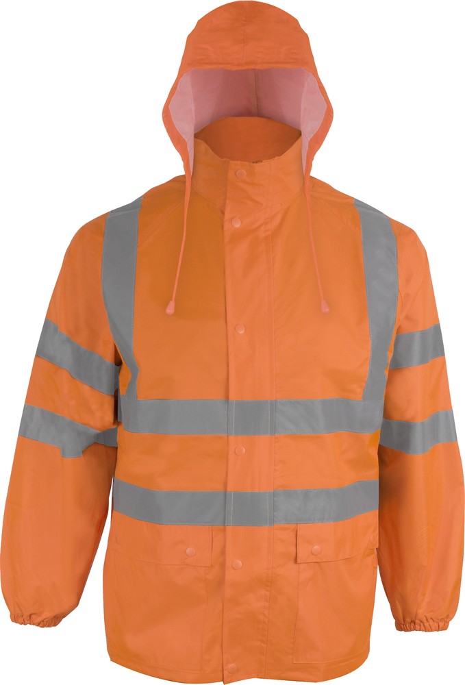 Terratrend Job Warnschutz Regenjacke Orange - Herren / Unisex