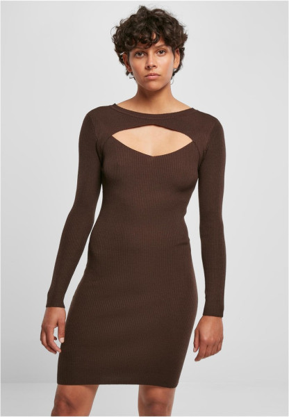 Urban Classics Damen Kleid Ladies Cut Out Dress Brown