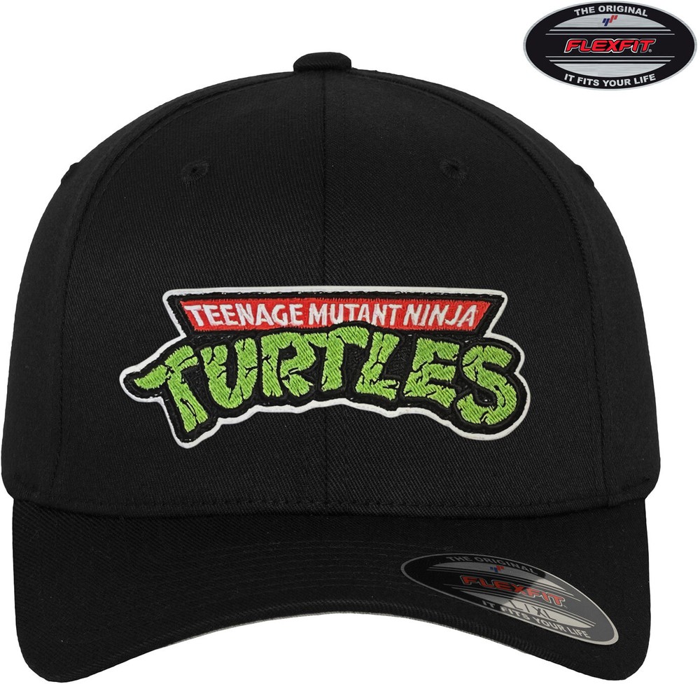 Teenage Mutant Ninja Turtles TMNT Logo Flexfit Cap Schwarz - Herren / Unisex
