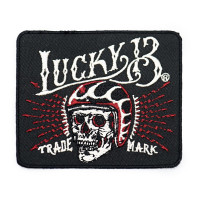Lucky 13 Patch Badges Skull Built Techpack Patch Black