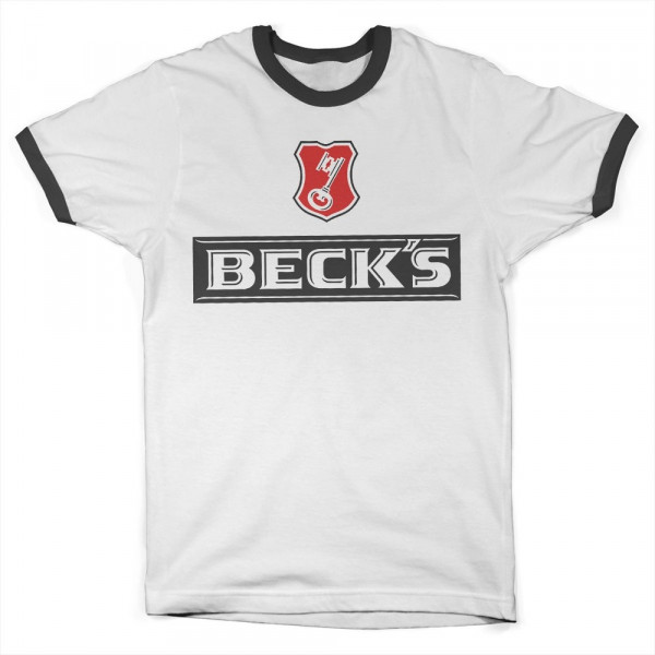 Beck's Beer Ringer T-Shirt White-Black