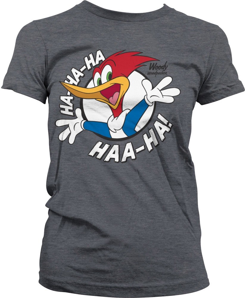 Woody Woodpecker HaHaHa Girly Tee Damen T-Shirt Dark-Heather - Damen