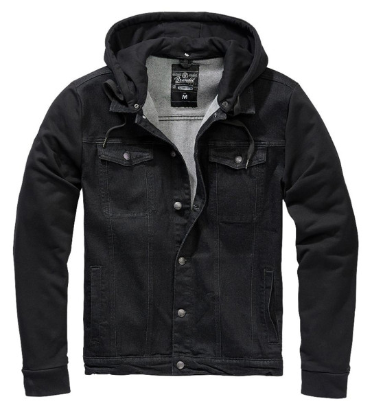 Brandit Jacke Cradock Denim Sweat Jacket in Black-Black