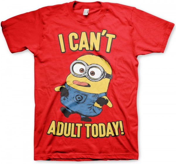 Minions I Can't Adult Today T-Shirt Red