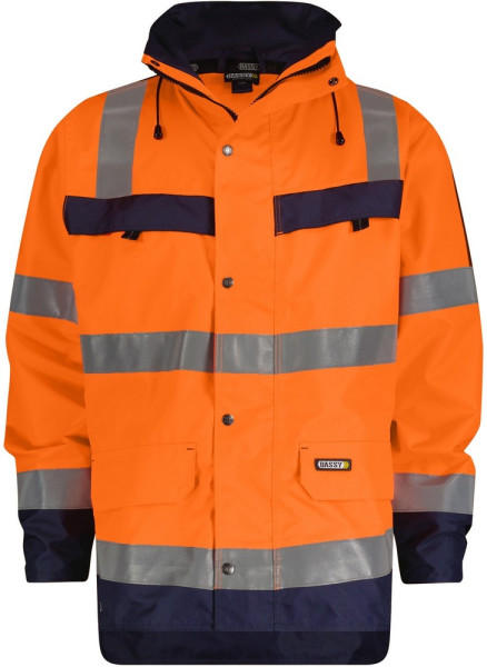 Dassy Warnschutz Regen-Parka Atlantis PES70 Neonorange/Dunkelblau