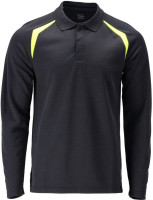 Mascot Polo-Shirt, Langarm Accelerate Multisafe 21583-327 Schwarzblau/Hi-vis Gelb-L