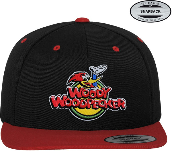 Woody Woodpecker Classic Logo Premium Snapback Cap Black-Red