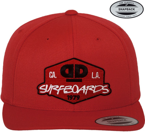 Dope & Deep Surfboards Premium Snapback Cap Red