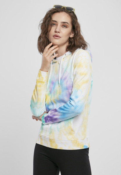 Urban Classics Women Hoodie Ladies Tie Dye Hoody Black