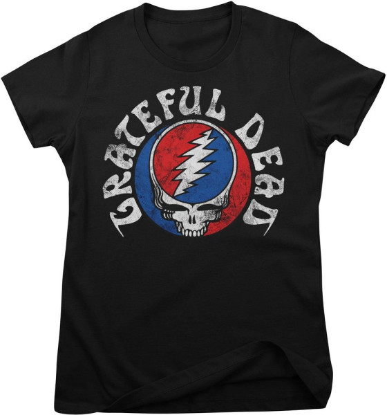 Grateful Dead T-Shirt Distressed Girly Tee WMX-5-GD009-H96-13