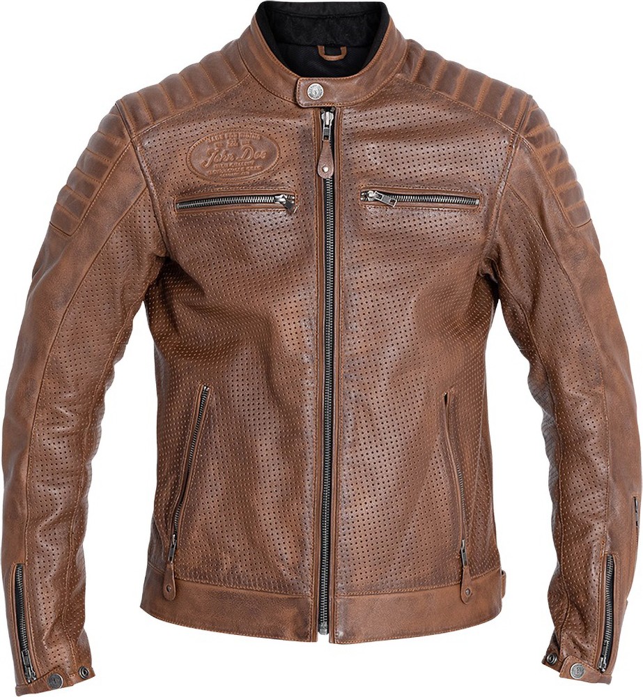 John Doe Motorrad Lederjacke Leather Jacke Drifter Braun - Herren / Unisex