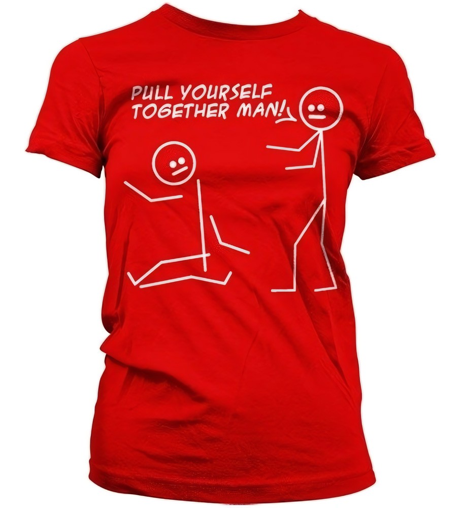 Hybris Pull Yourself Together Man Girly T-Shirt Damen Rot - Damen