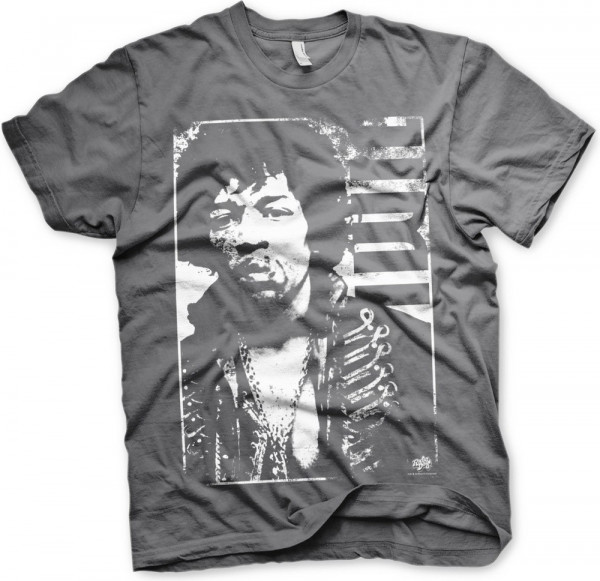 Jimi Hendrix Distressed T-Shirt Dark-Grey