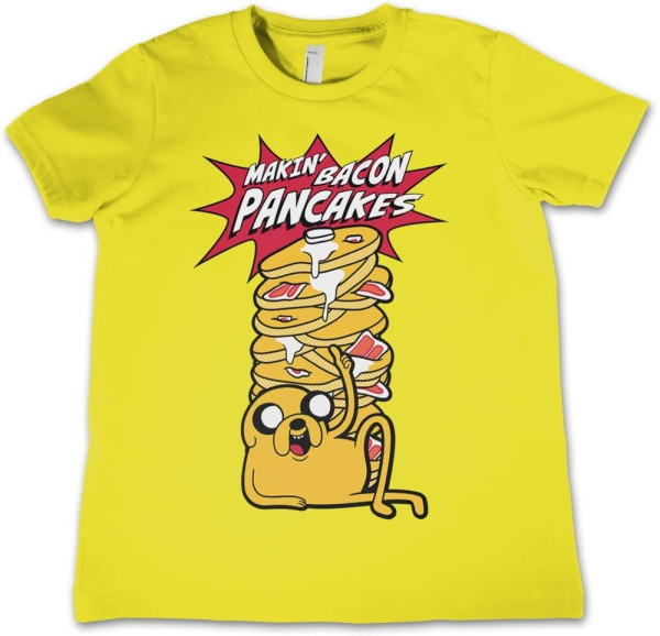 Adventure Time Makin' Bacon Pancakes Kids T-Shirt Yellow