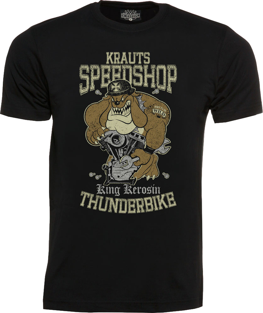 King Kerosin T-Shirt Krauts Speedshop Schwarz - Herren / Unisex