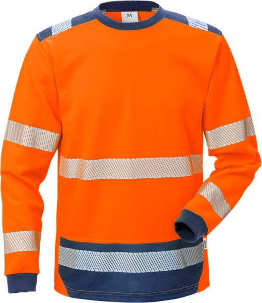 Fristads Warnschutz T-Shirt High Vis T-Shirt Langarm KL. 3 7724 THV Warnschutz-Orange/Marine