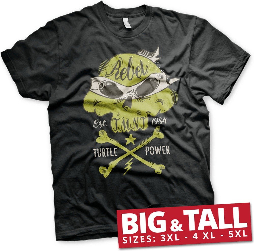 Teenage Mutant Ninja Turtles TMNT Rebel Turtle Power Big & Tall T-Shirt Schwarz - Herren / Unisex