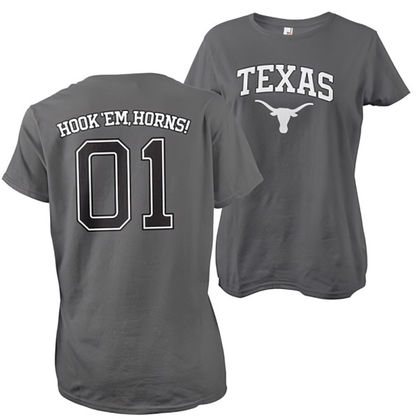 University of Texas Texas Longhorns 01 Girly Tee Damen T-Shirt Darkgrey