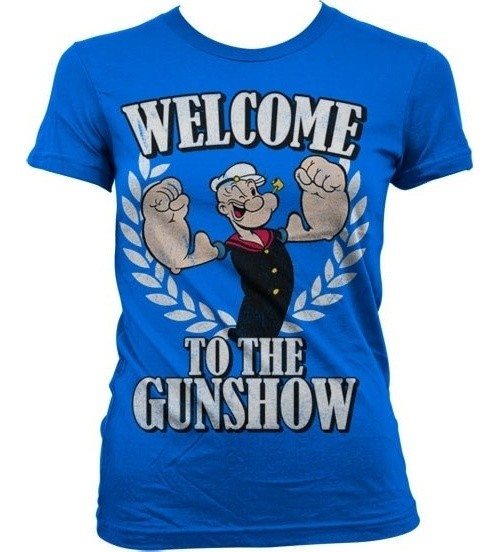 Popeye Welcome To The Gunshow Girly T-Shirt Damen Blue