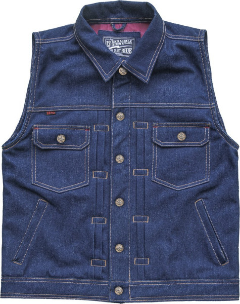 13 1/2 Motorrad-Weste Rain Splitter Denim Vest