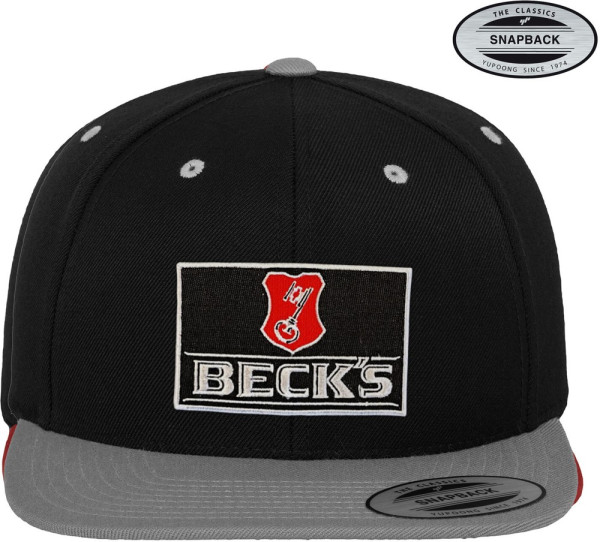 Beck's Beer Patch Premium Snapback Cap Black-Dark-Grey