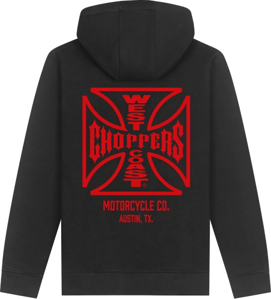 WCC West Coast Choppers Hoodie Zip Atx Cross Zip Hoody WCCHD228ZW