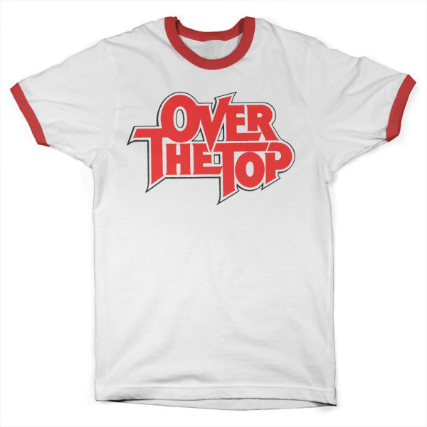 Over The Top Logo Ringer Tee White-Red