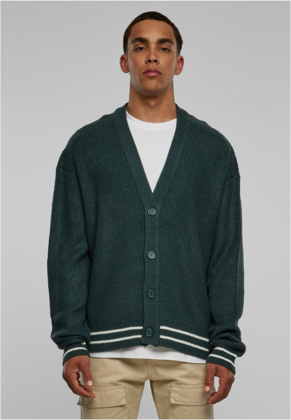 Urban Classics Strickjacke Sporty Boxy Cardigan Bottlegreen