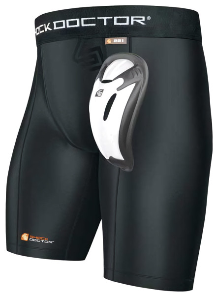 Shock Doctor Core Compression Short mit Bioflex Schrittschutz Schwarz