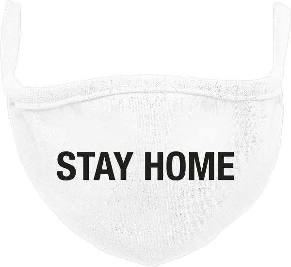 Mister Tee Mundschutz Stay Home Face Mask White