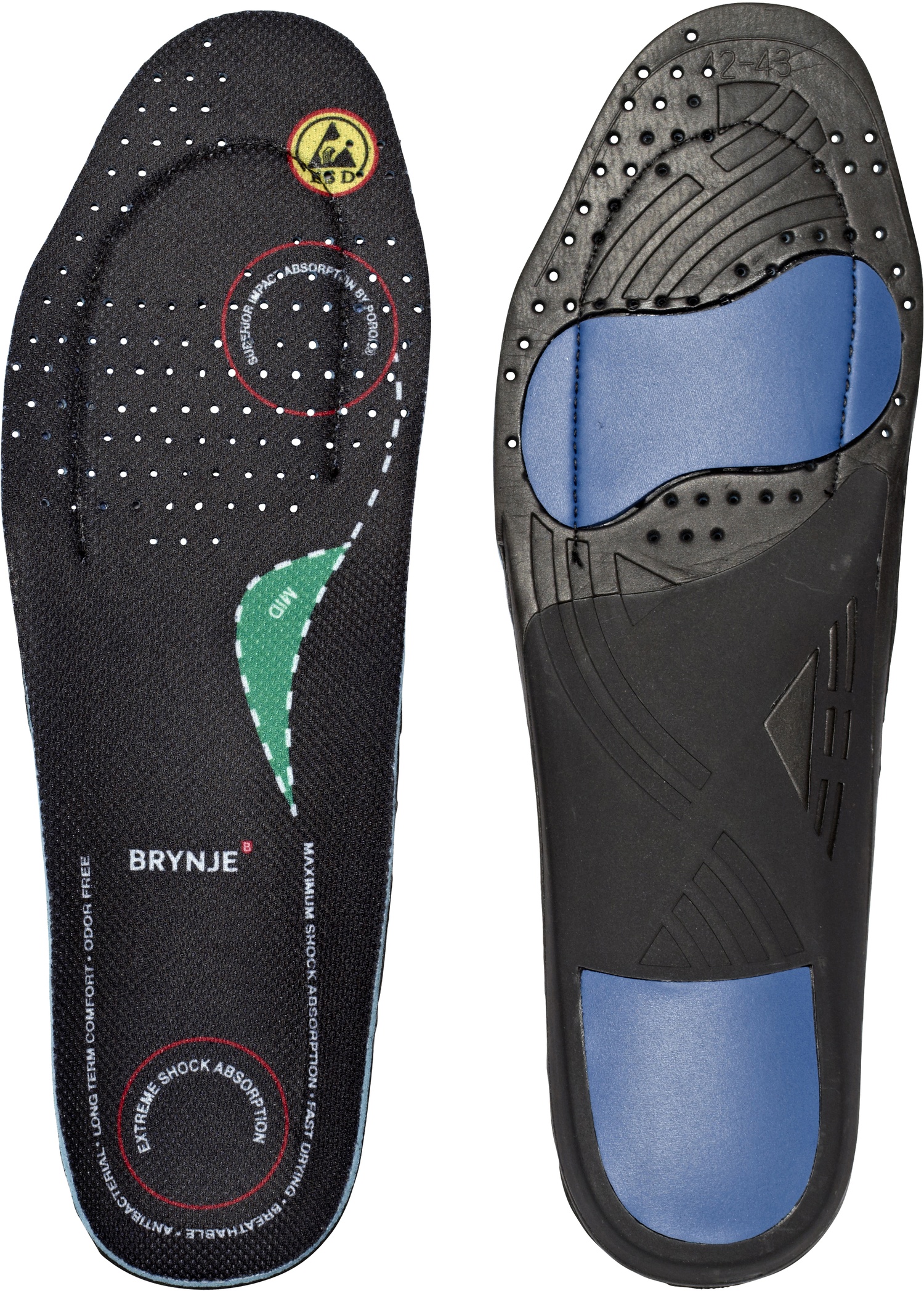 Brynje Einlegesohle Ultimate FootFit Medium Schwarz - Herren / Unisex