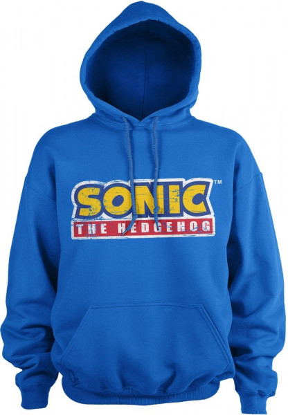 Sonic The Hedgehog Cracked Logo Hoodie Blue