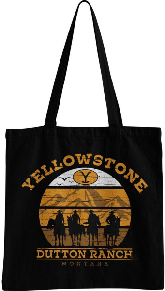 Yellowstone Cowboys Tote Bag Tragetasche Black