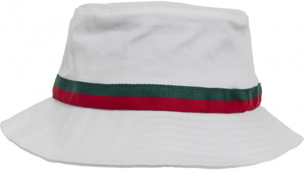 Flexfit Cap Stripe Bucket Hat White/Firered/Green