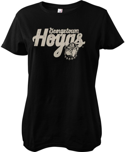 University Of Georgetown Washed Hoyas Girly Tee Damen T-Shirt Black