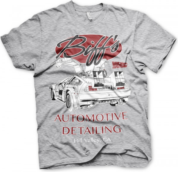 Back to the Future Biff's Automotive Detailing T-Shirt Heather-Grey