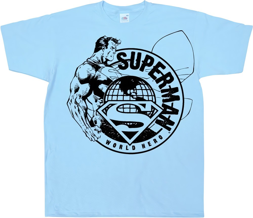 Superman World Hero Sketch Skyblue - Herren / Unisex
