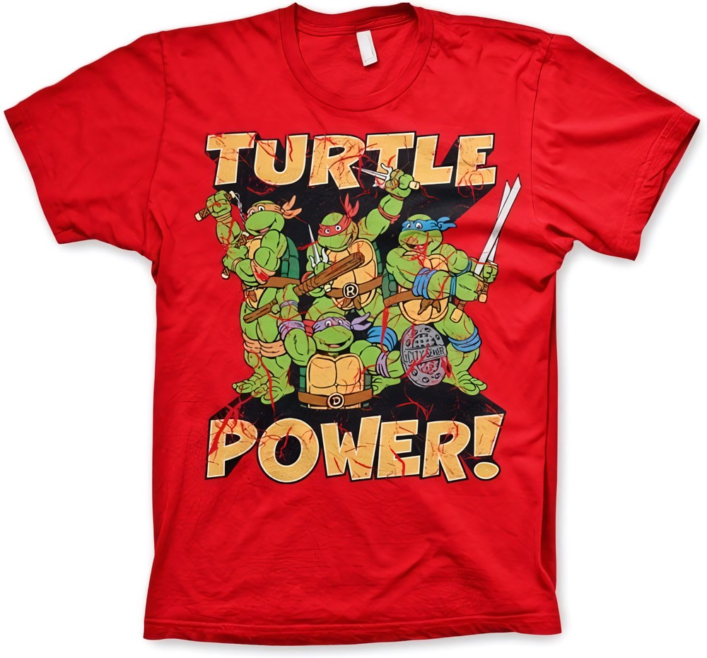 Teenage Mutant Ninja Turtles TMNT Turtle Power! T-Shirt Rot - Herren / Unisex