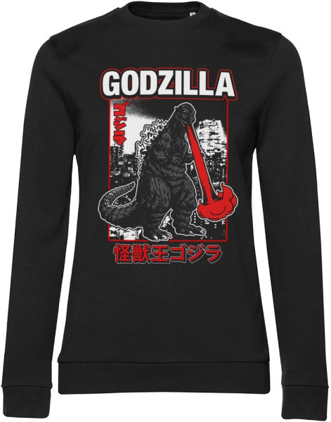 Godzilla - Atomic Breath Girly Damen Sweatshirt Black