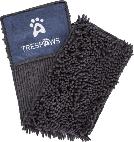 Trespaws Hund Willow - Microfibre Dog Drying Mitt Carbon