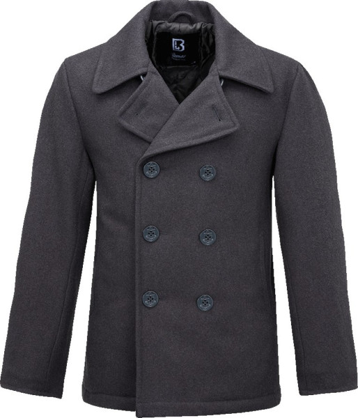 Brandit Herren Jacke Pea Coat Anthracite