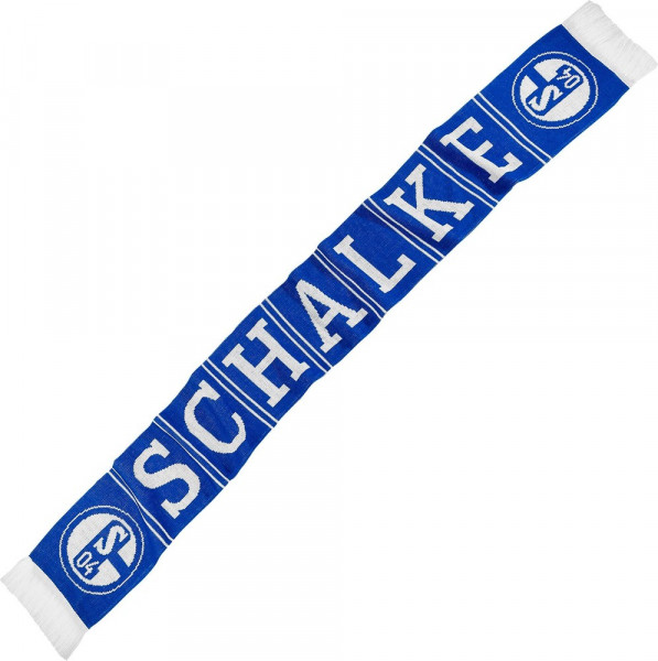 FC Schalke 04 S04 Schal Block Fußball Blau/Weiß