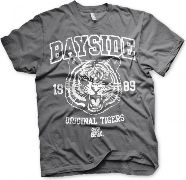 Saved By The Bell Bayside 1989 Original Tigers T-Shirt Dark-Grey