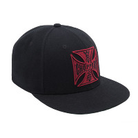 WCC West Coast Choppers Cap Red Cross Flatbill-Snapback Black